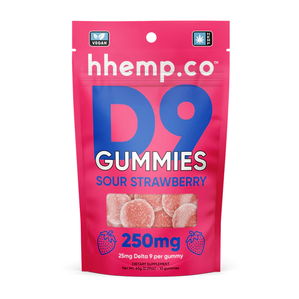 Delta 9 Gummies - Sour Strawberry (25mg)